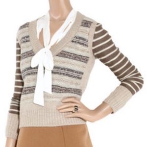 Tory Burch Rieti striped intarsia sweater size Sm